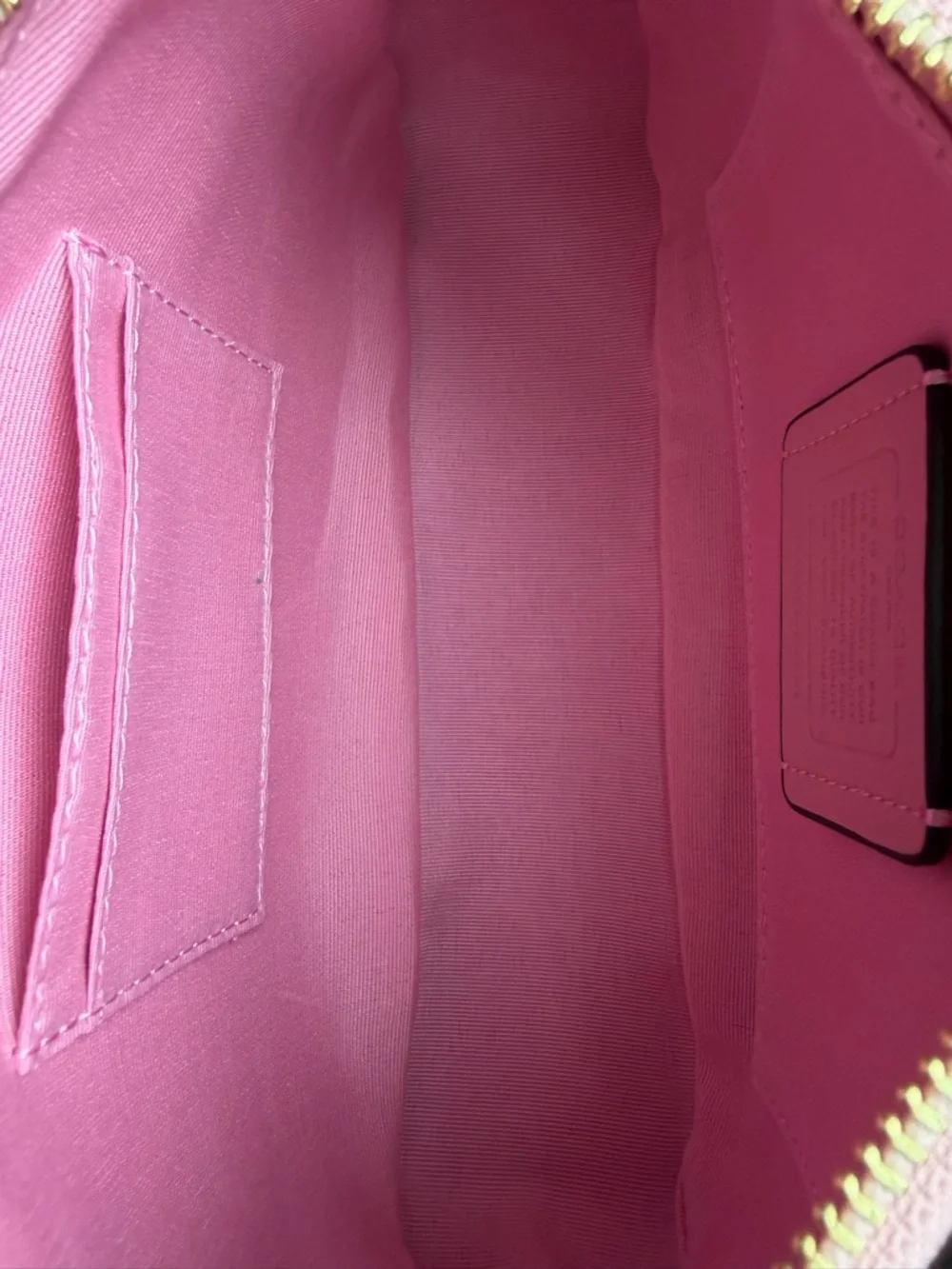Coach Pink Signature Shoulder Bag with Bow Charm - Picture 6 of 6